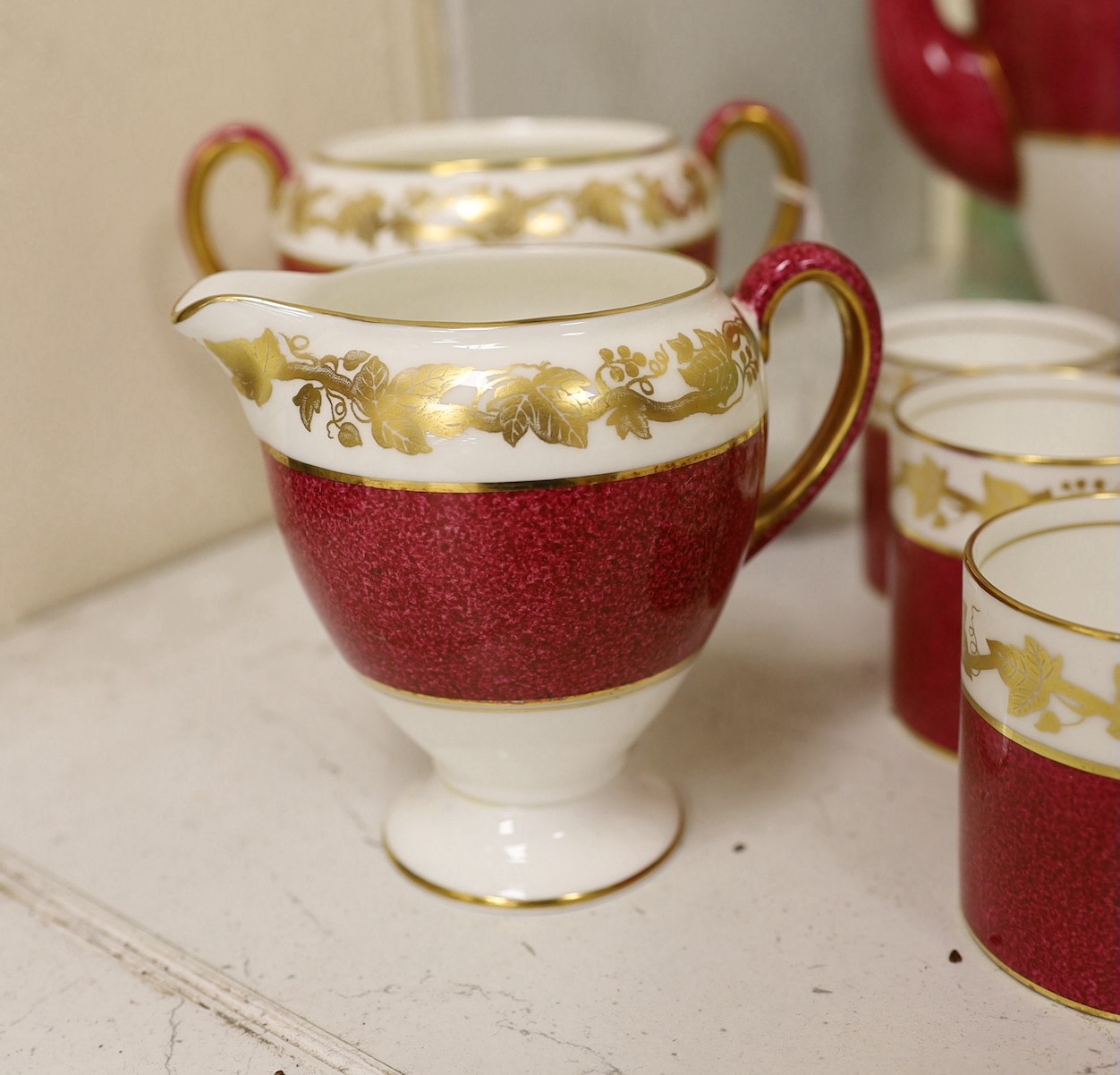 A Wedgwood coffee set, pattern no. W3994 H.